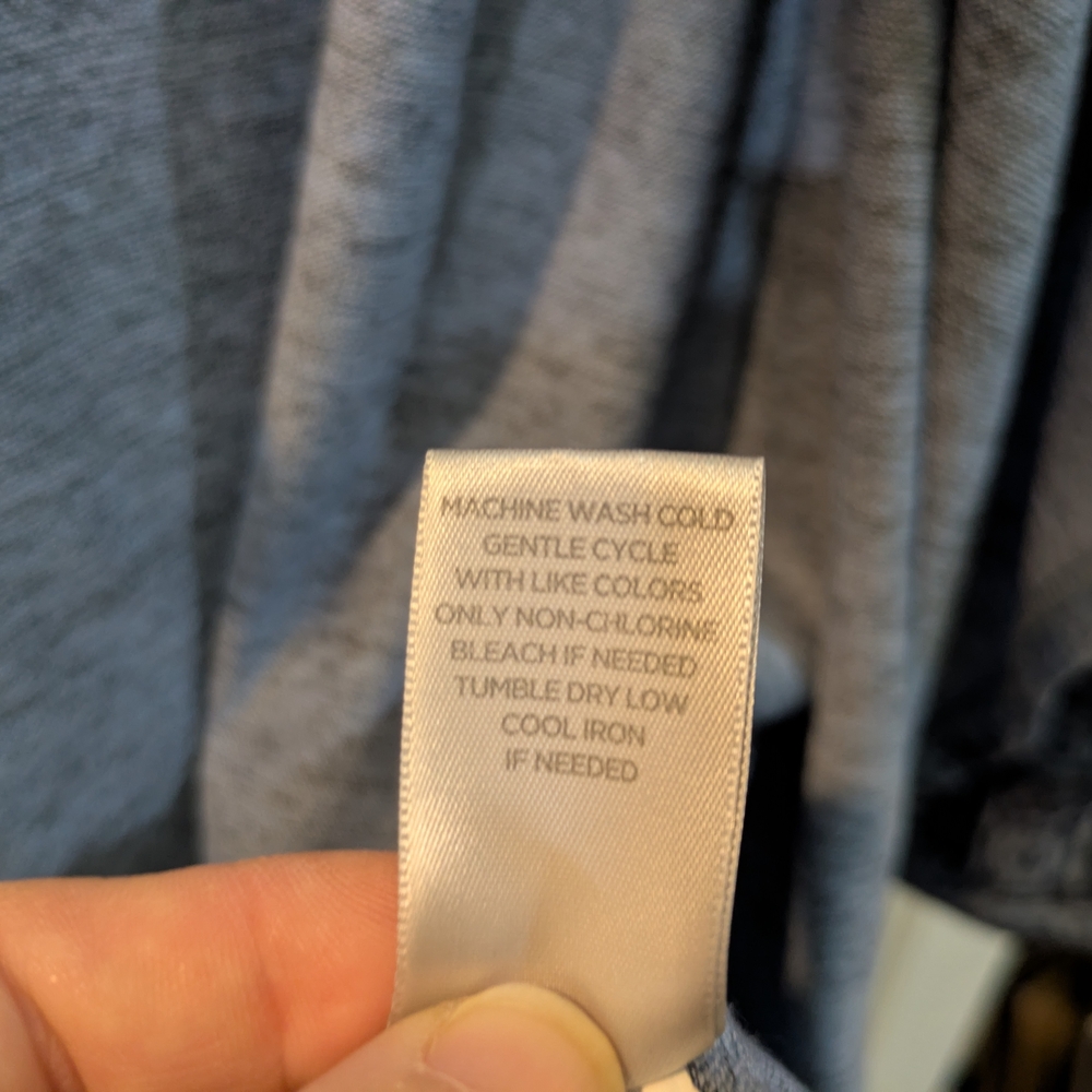 ONE WORLD Blue Ombre Pattern Open-Front Cardigan - Picture 7 of 11